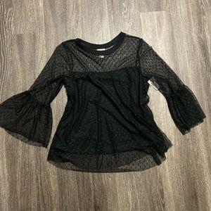 Sheer polka dot blouse